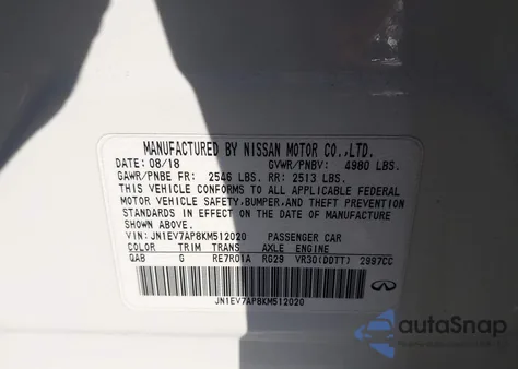 2019 Infiniti Q50 3.0T Luxe from USA, damaged, VIN JN1EV7AP8KM512020